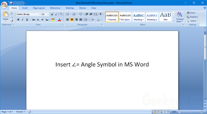 insert angle symbol in powerpoint